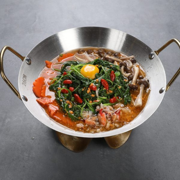 Amaranth Soup with Crab Yolk